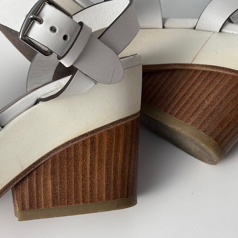 HERMÈS Opaline Leather Slingback Sandals - White, Brown - Picture 10 of 11